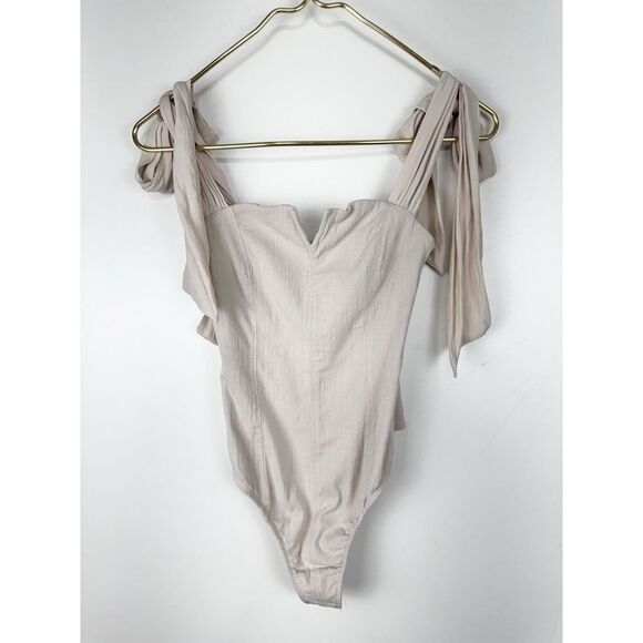 Free People Sz XS Intimately Women’s Ivory Lola Bodysuit Fairy Coquette - Picture 2 of 5